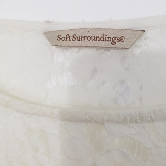 Soft Surroundings Medium Long Sleeve Blouse with Lace Accents - Picture 2 of 8